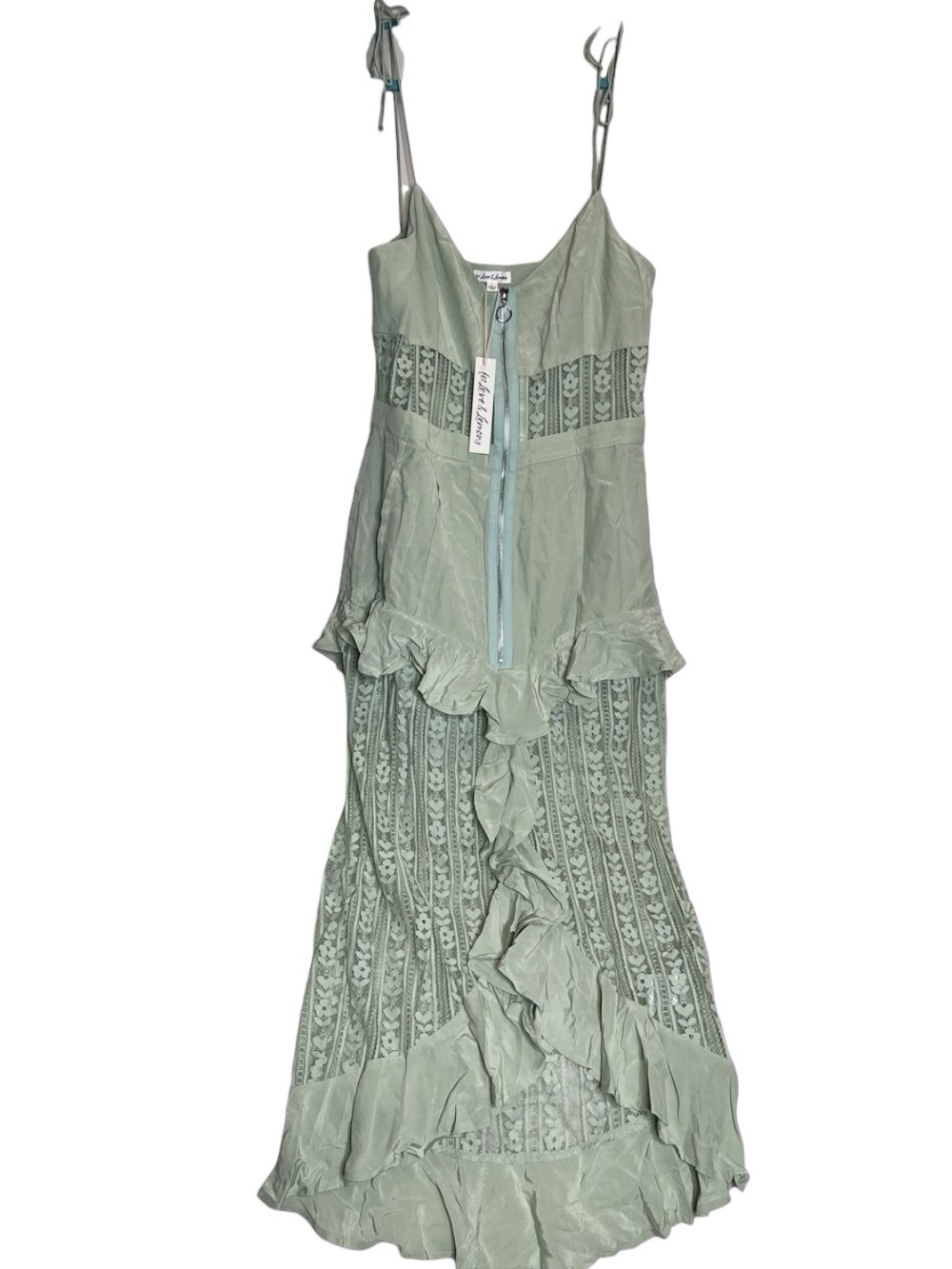 For love and lemons sage green lovebird lace midi dress medium